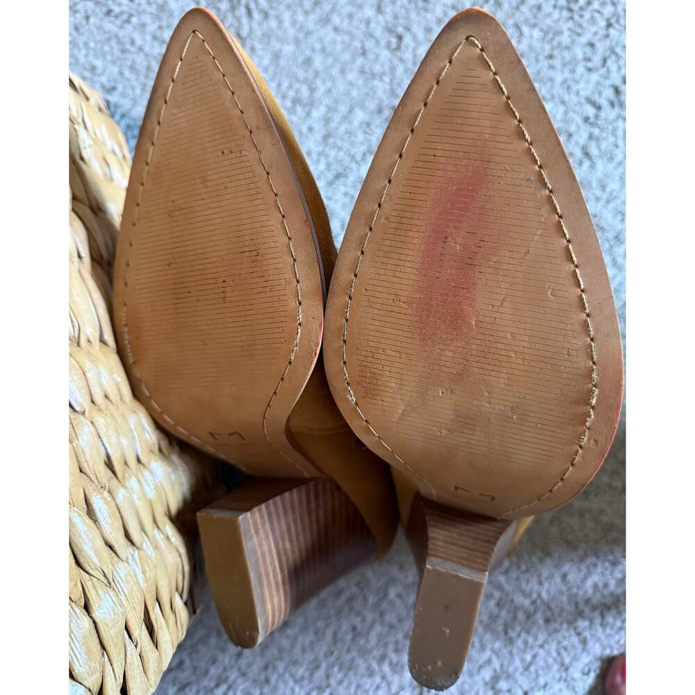 Marc Fisher LTD Mariel Heeled Western Booties Tan Suede 11M - Picture 10 of 15